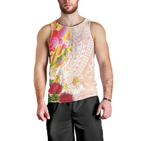 Japanese and Hawaiian Culture Fusion Men Tank Top Irezumi with Turtles and Lei Kakau Pattern Sunset Vibe LT03 - Polynesian Pride