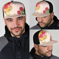 Japanese and Hawaiian Culture Fusion Mesh Trucker Cap Irezumi with Turtles and Lei Kakau Pattern Sunset Vibe LT03 - Polynesian Pride