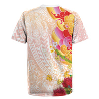 Japanese and Hawaiian Culture Fusion Rugby Jersey Irezumi with Turtles and Lei Kakau Pattern Sunset Vibe LT03 - Polynesian Pride
