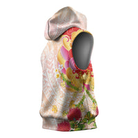 Japanese and Hawaiian Culture Fusion Sleeveless Hoodie Irezumi with Turtles and Lei Kakau Pattern Sunset Vibe LT03 - Polynesian Pride