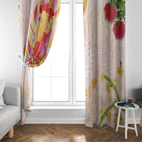 Japanese and Hawaiian Culture Fusion Window Curtain Irezumi with Turtles and Lei Kakau Pattern Sunset Vibe LT03 - Polynesian Pride