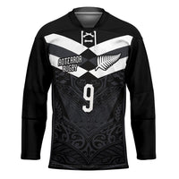 Aotearoa Rugby Custom Hockey Jersey Maori Tribal Motifs Stripes-Sporty Style LT03 Unisex Black - Polynesian Pride