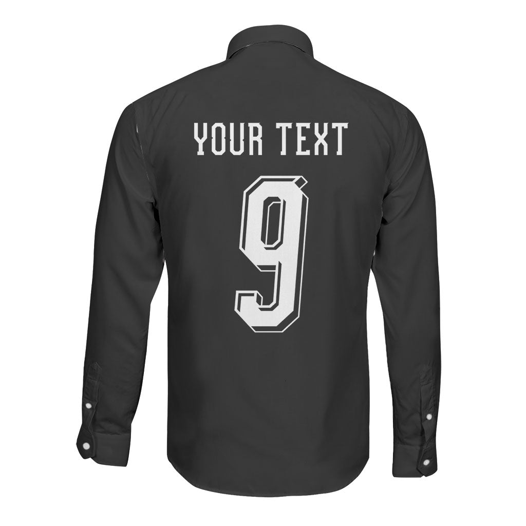 Aotearoa Rugby Custom Long Sleeve Button Shirt Maori Tribal Motifs Stripes-Sporty Style LT03 - Polynesian Pride