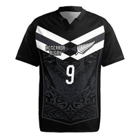 Aotearoa Rugby Custom Rugby Jersey Maori Tribal Motifs Stripes-Sporty Style LT03 Black - Polynesian Pride