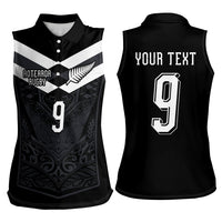 Aotearoa Rugby Custom Women Sleeveless Polo Shirt Maori Tribal Motifs Stripes-Sporty Style LT03 - Polynesian Pride