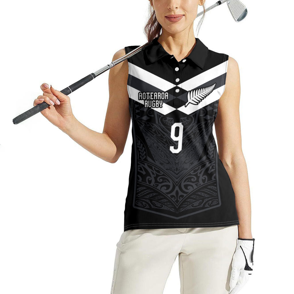Aotearoa Rugby Custom Women Sleeveless Polo Shirt Maori Tribal Motifs Stripes-Sporty Style LT03 - Polynesian Pride