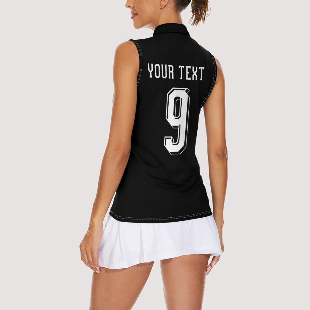 Aotearoa Rugby Custom Women Sleeveless Polo Shirt Maori Tribal Motifs Stripes-Sporty Style LT03 - Polynesian Pride
