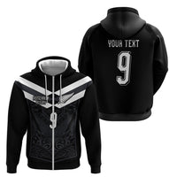 Aotearoa Rugby Custom Zip Hoodie Maori Tribal Motifs Stripes-Sporty Style LT03 - Polynesian Pride