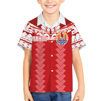 Custom Tahiti Football Polynesian Pattern Kid Hawaiian Shirt