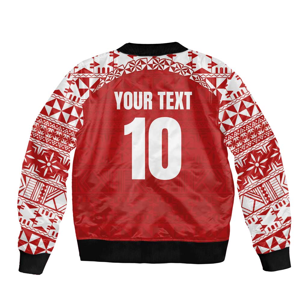 Custom Tonga Football Ngatu Tribal Tattoo Bomber Jacket