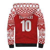 Custom Tonga Football Ngatu Tribal Tattoo Sherpa Hoodie