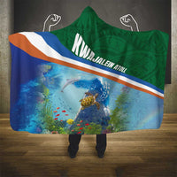 Marshall Islands Kwajalein Atoll Hooded Blanket Polynesian Pattern and Undersea Animals