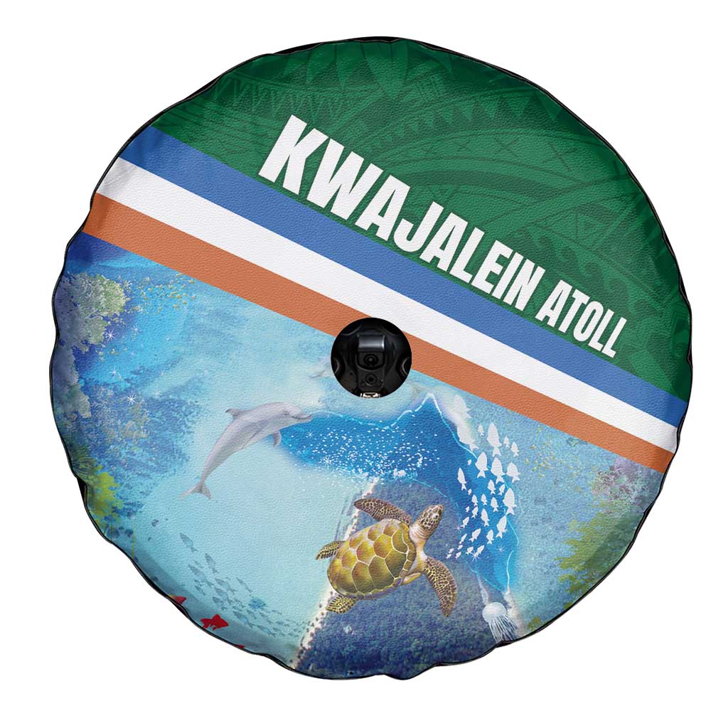 Marshall Islands Kwajalein Atoll Spare Tire Cover Polynesian Pattern and Undersea Animals