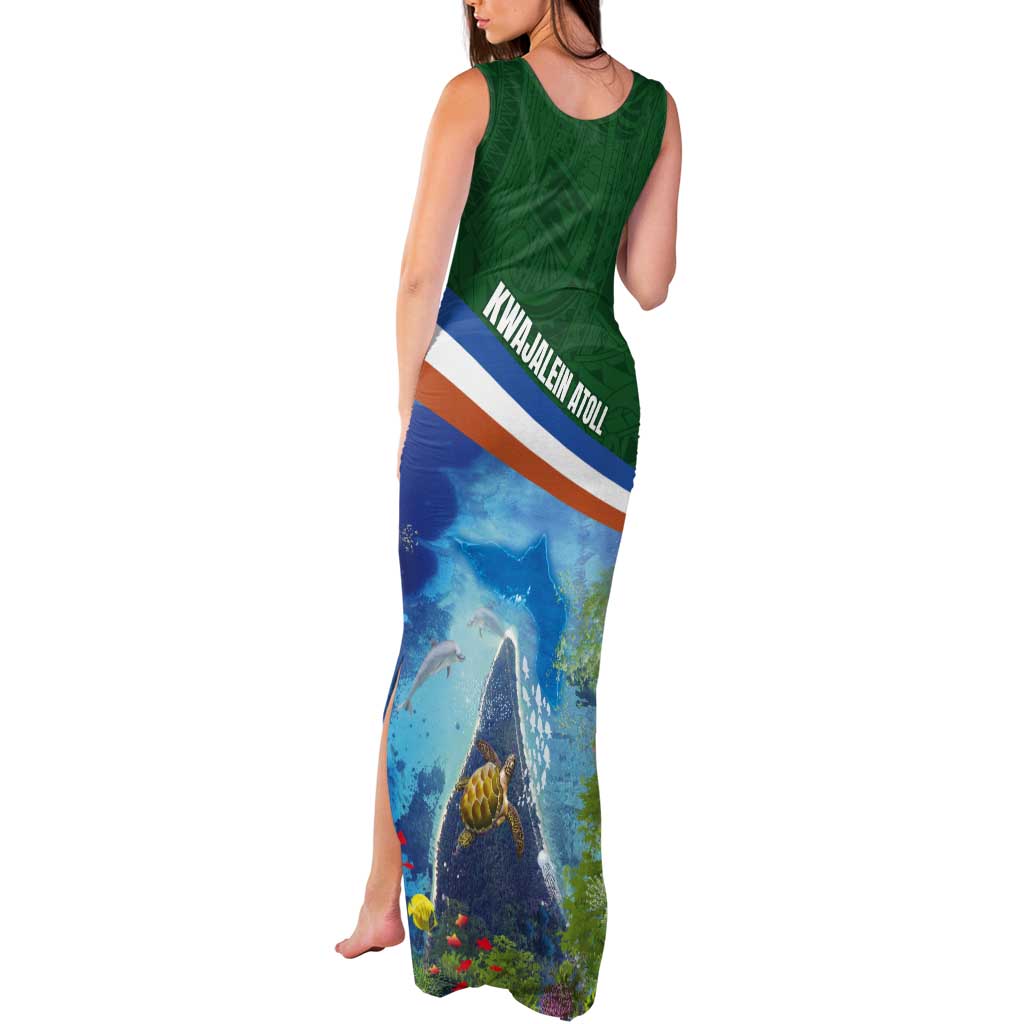 Marshall Islands Kwajalein Atoll Tank Maxi Dress Polynesian Pattern and Undersea Animals