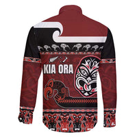 New Zealand Culture Family Matching Summer Maxi Dress and Hawaiian Shirt Kia Ora Aotearoa Moko Tattoo Mask with Waka and Maori Art Pattern LT03 - Polynesian Pride