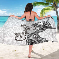 New Zealand Gecko Maori Art Tattoo Sarong White Color