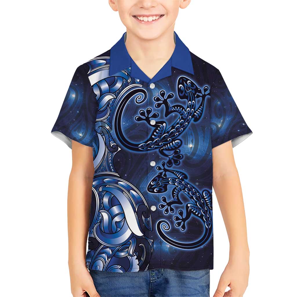 New Zealand Gecko Maori Art Tattoo Kid Hawaiian Shirt Matariki Mode
