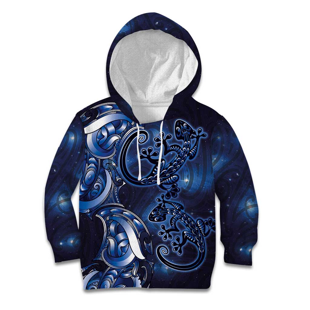 New Zealand Gecko Maori Art Tattoo Kid Hoodie Matariki Mode