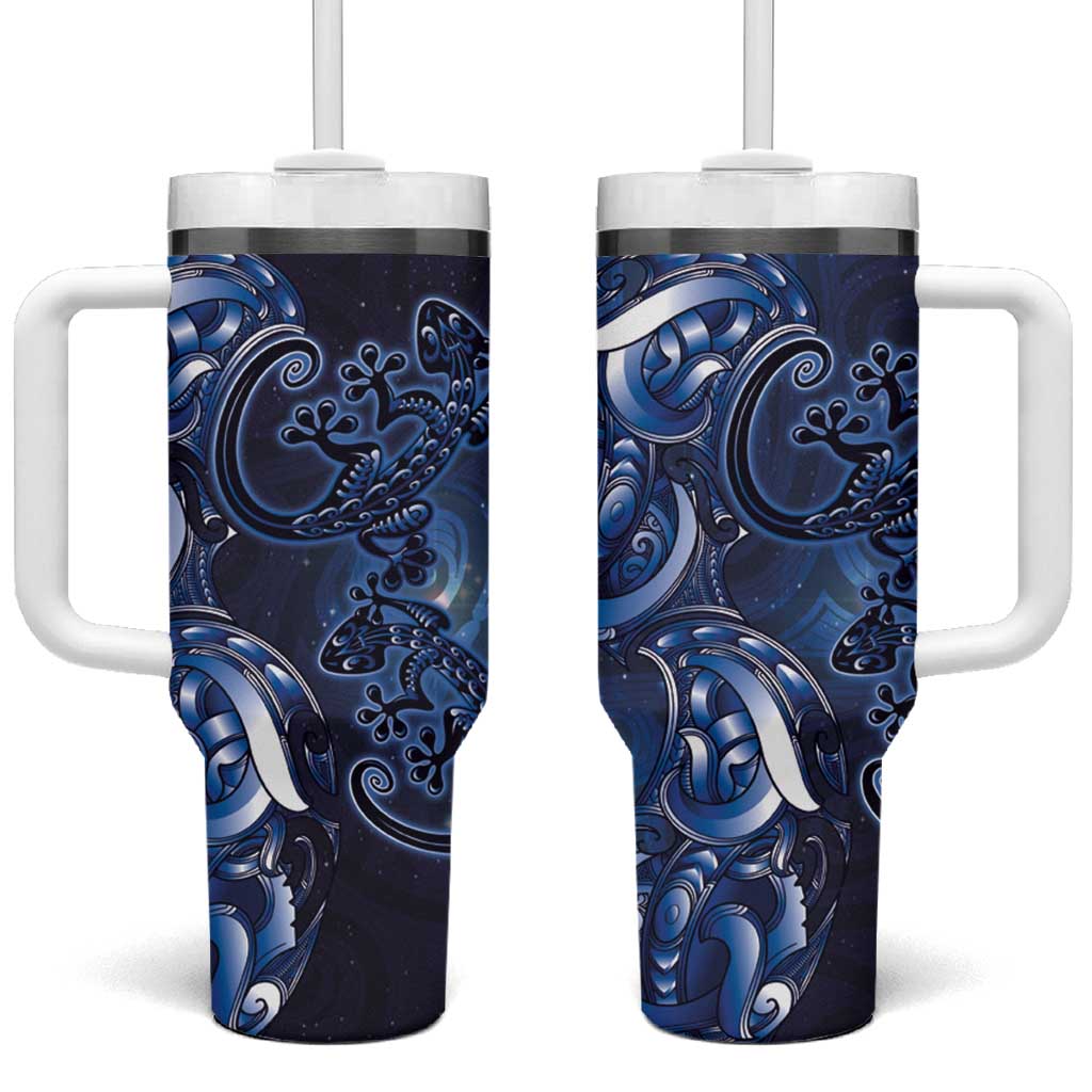 New Zealand Gecko Maori Art Tattoo Tumbler With Handle Matariki Mode
