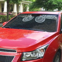 Samoan Traditional Art Tattoos Auto Sun Shade Tatau Tribal Motifs with Ula Fala Black - Polynesian Pride