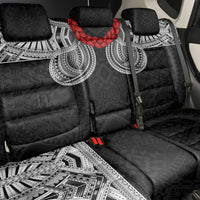 Samoan Traditional Art Tattoos Back Car Seat Cover Tatau Tribal Motifs with Ula Fala Black - Polynesian Pride