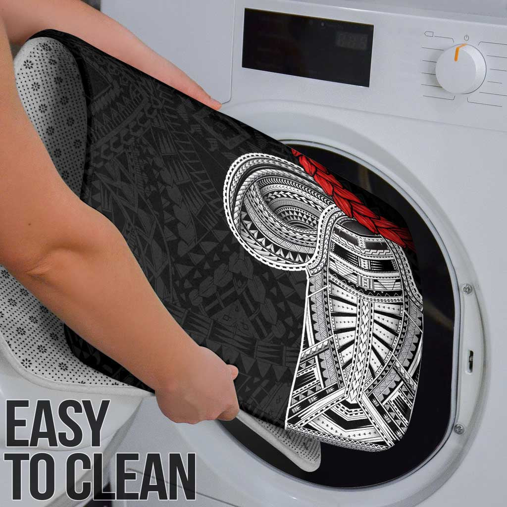 Samoan Traditional Art Tattoos Bathroom Set Tatau Tribal Motifs with Ula Fala Black - Polynesian Pride