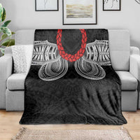 Samoan Traditional Art Tattoos Blanket Tatau Tribal Motifs with Ula Fala Black - Polynesian Pride