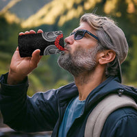 Samoan Traditional Art Tattoos 4 in 1 Can Cooler Tumbler Tatau Tribal Motifs with Ula Fala Black - Polynesian Pride