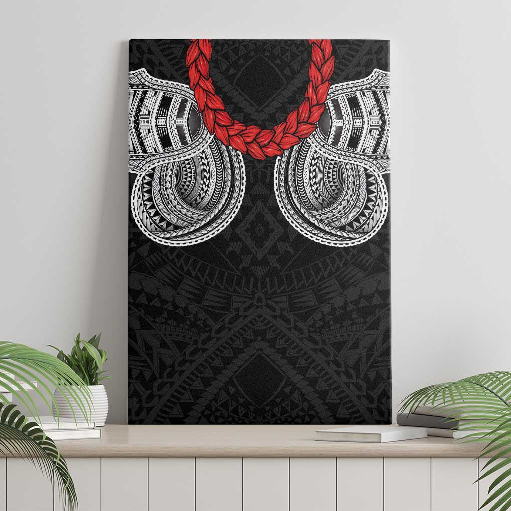 Samoan Traditional Art Tattoos Canvas Wall Art Tatau Tribal Motifs with Ula Fala Black - Polynesian Pride