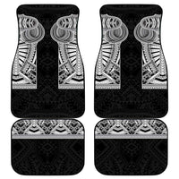 Samoan Traditional Art Tattoos Car Mats Tatau Tribal Motifs with Ula Fala Black - Polynesian Pride