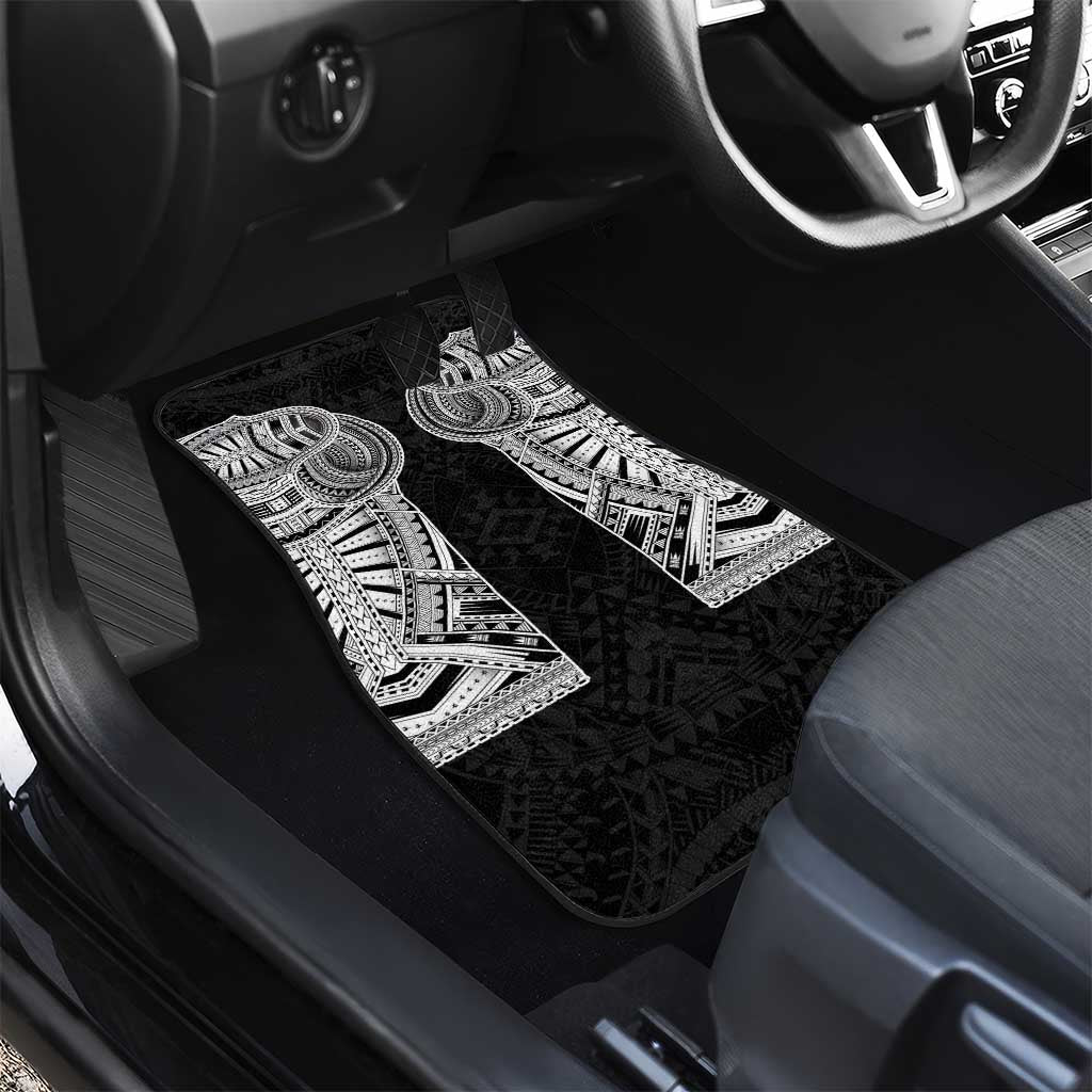 Samoan Traditional Art Tattoos Car Mats Tatau Tribal Motifs with Ula Fala Black - Polynesian Pride