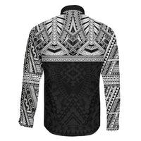 Samoan Traditional Art Tattoos Family Matching Long Sleeve Bodycon Dress and Hawaiian Shirt Tatau Tribal Motifs with Ula Fala Black - Polynesian Pride