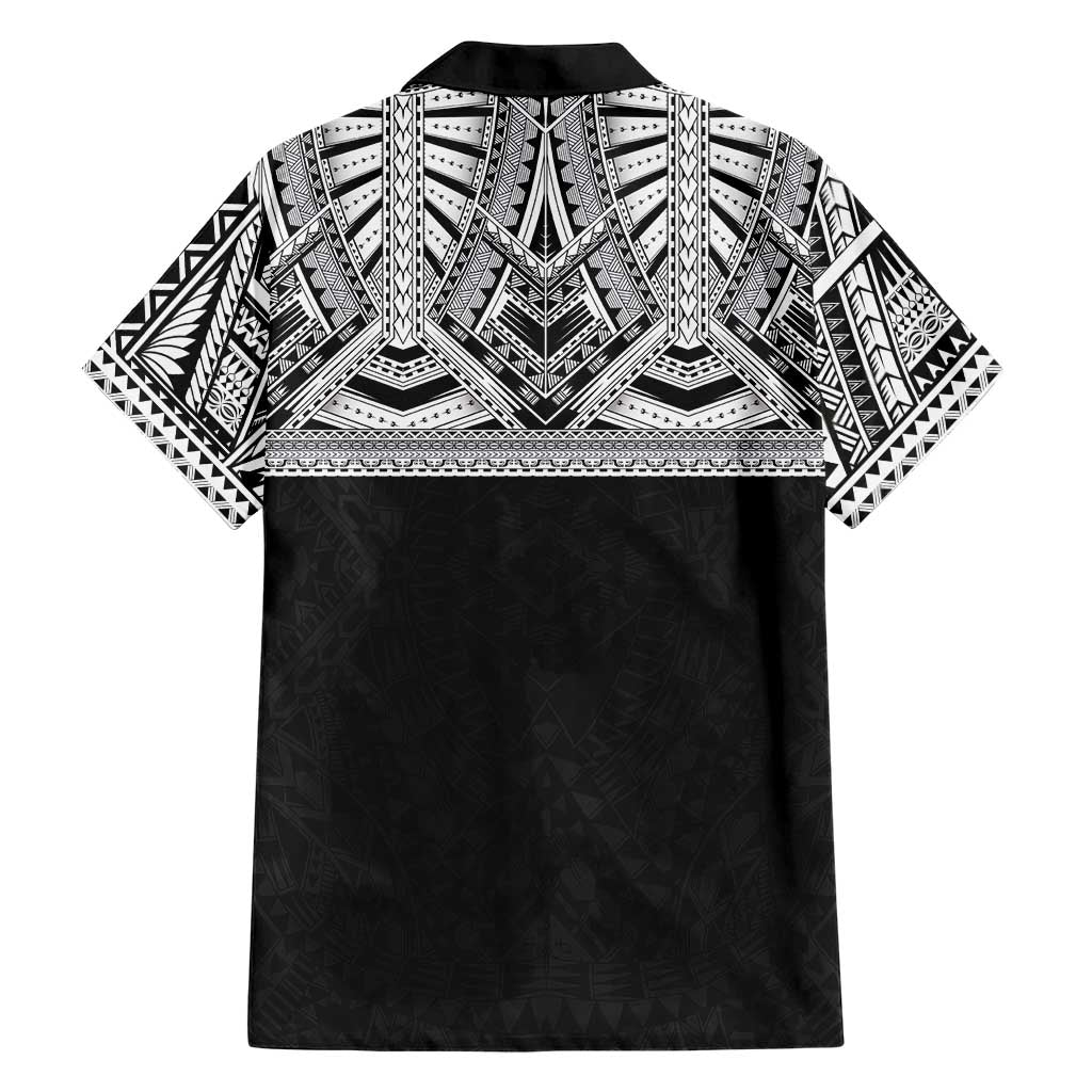 Samoan Traditional Art Tattoos Family Matching Tank Maxi Dress and Hawaiian Shirt Tatau Tribal Motifs with Ula Fala Black - Polynesian Pride