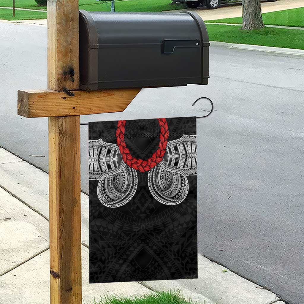 Samoan Traditional Art Tattoos Garden Flag Tatau Tribal Motifs with Ula Fala Black - Polynesian Pride