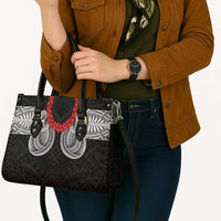 Samoan Traditional Art Tattoos Leather Bag Tatau Tribal Motifs with Ula Fala Black - Polynesian Pride