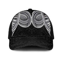 Samoan Traditional Art Tattoos Mesh Trucker Cap Tatau Tribal Motifs with Ula Fala Black - Polynesian Pride
