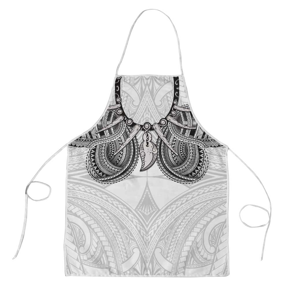 Samoan Traditional Art Tattoos Apron Tatau Tribal Motifs with Ula Nifo White LT03 White - Polynesian Pride