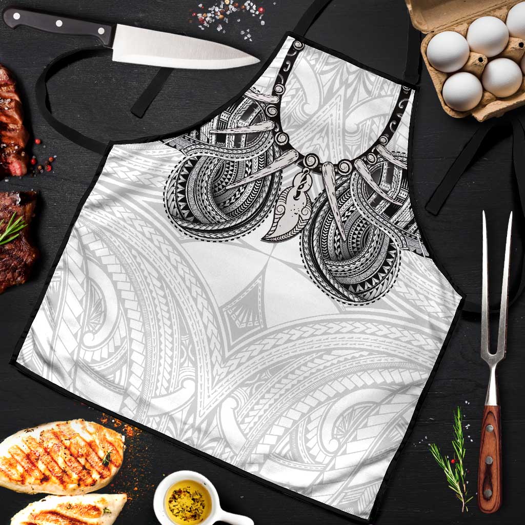 Samoan Traditional Art Tattoos Apron Tatau Tribal Motifs with Ula Nifo White LT03 White - Polynesian Pride