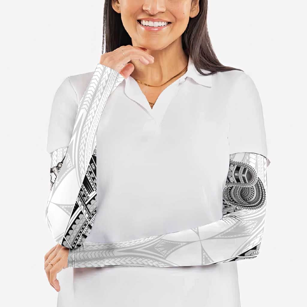 Samoan Traditional Art Tattoos Arm Sleeves Tatau Tribal Motifs with Ula Nifo White - Polynesian Pride
