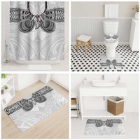 Samoan Traditional Art Tattoos Bathroom Set Tatau Tribal Motifs with Ula Nifo White - Polynesian Pride