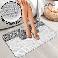 Samoan Traditional Art Tattoos Bathroom Set Tatau Tribal Motifs with Ula Nifo White - Polynesian Pride