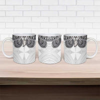 Samoan Traditional Art Tattoos Ceramic Mug Tatau Tribal Motifs with Ula Nifo White LT03 - Polynesian Pride