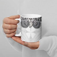 Samoan Traditional Art Tattoos Ceramic Mug Tatau Tribal Motifs with Ula Nifo White LT03 - Polynesian Pride
