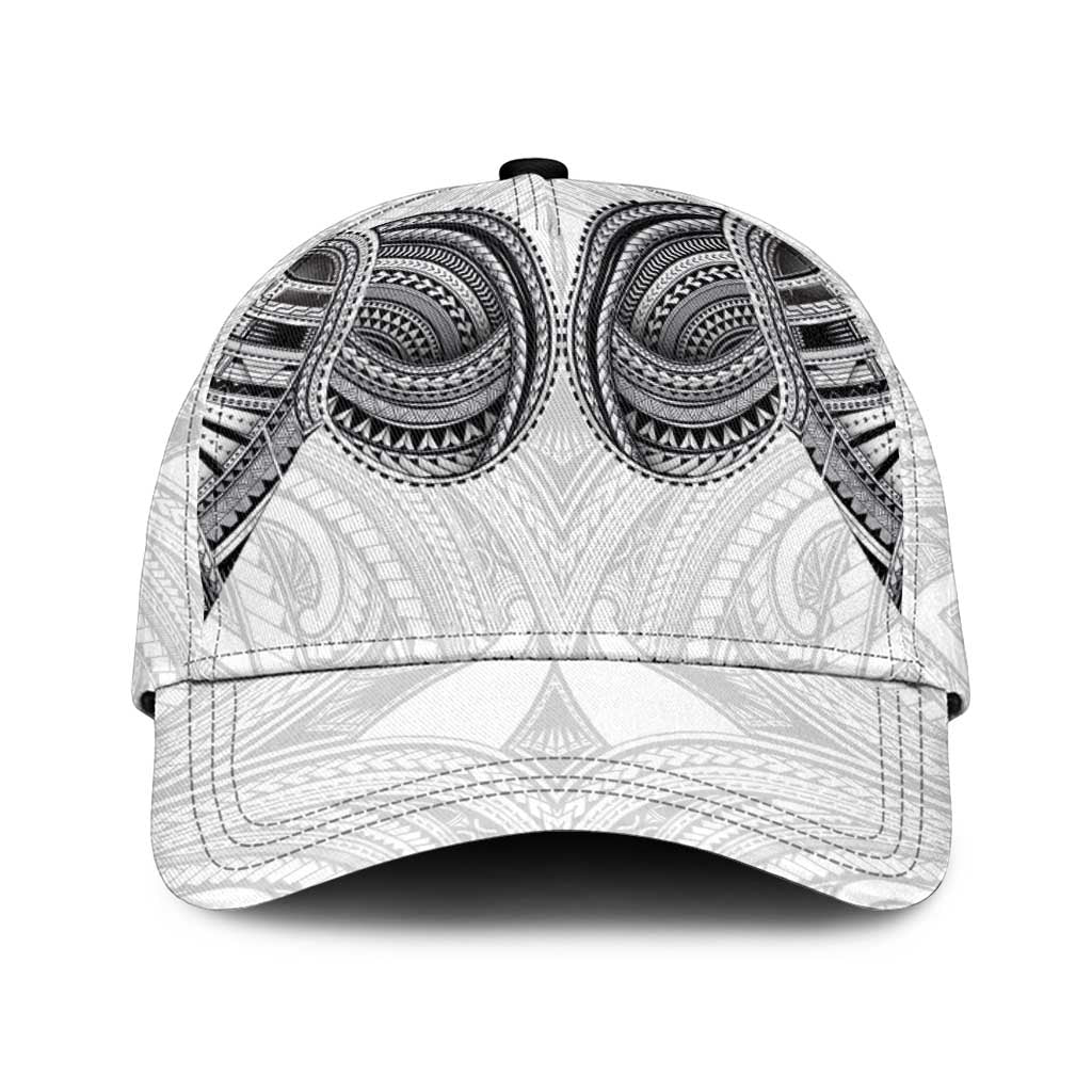 Samoan Traditional Art Tattoos Classic Cap Tatau Tribal Motifs with Ula Nifo White - Polynesian Pride