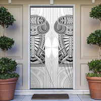 Samoan Traditional Art Tattoos Door Cover Tatau Tribal Motifs with Ula Nifo White LT03 White - Polynesian Pride