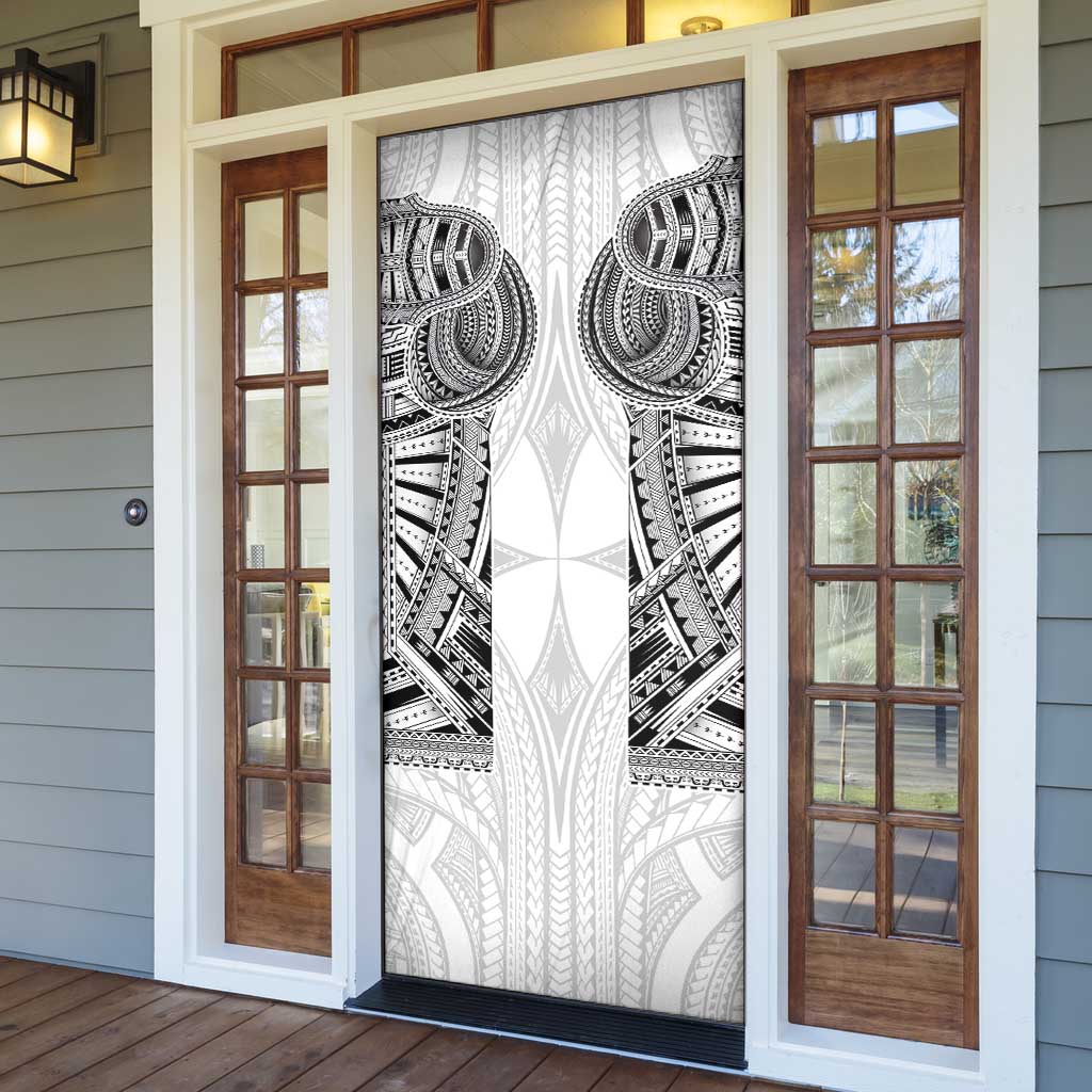 Samoan Traditional Art Tattoos Door Cover Tatau Tribal Motifs with Ula Nifo White LT03 - Polynesian Pride