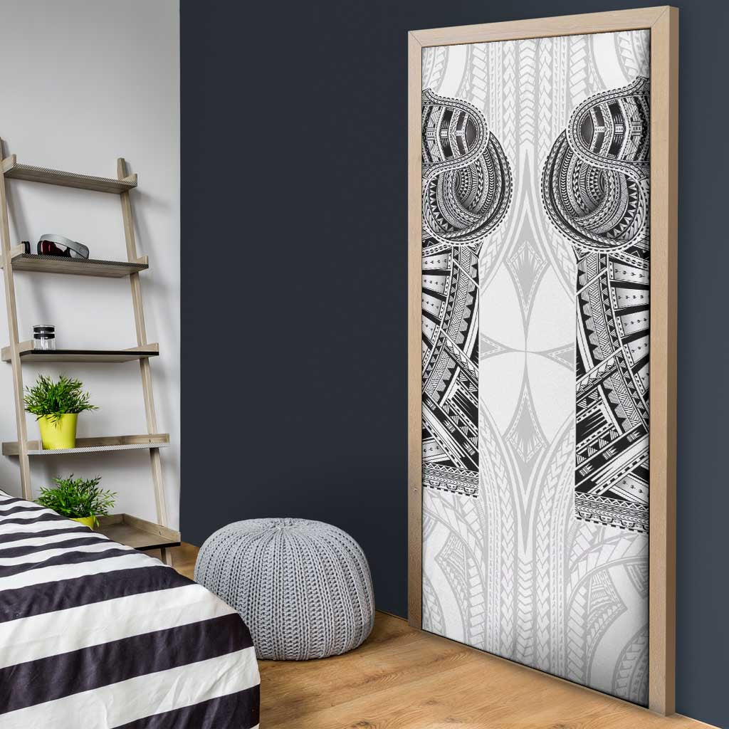 Samoan Traditional Art Tattoos Door Cover Tatau Tribal Motifs with Ula Nifo White LT03 - Polynesian Pride