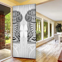 Samoan Traditional Art Tattoos Door Cover Tatau Tribal Motifs with Ula Nifo White LT03 - Polynesian Pride
