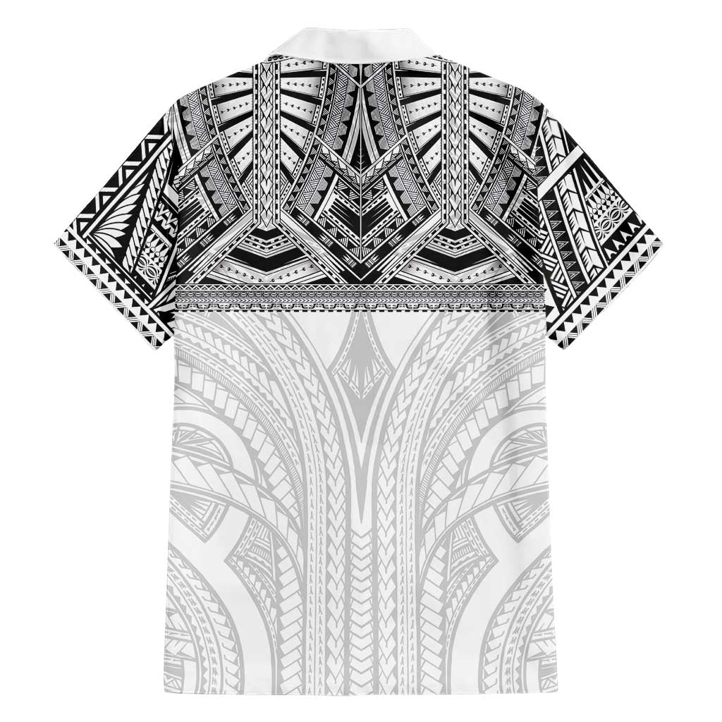 Samoan Traditional Art Tattoos Family Matching Long Sleeve Bodycon Dress and Hawaiian Shirt Tatau Tribal Motifs with Ula Nifo White - Polynesian Pride