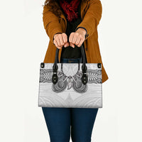 Samoan Traditional Art Tattoos Leather Bag Tatau Tribal Motifs with Ula Nifo White LT03 - Polynesian Pride